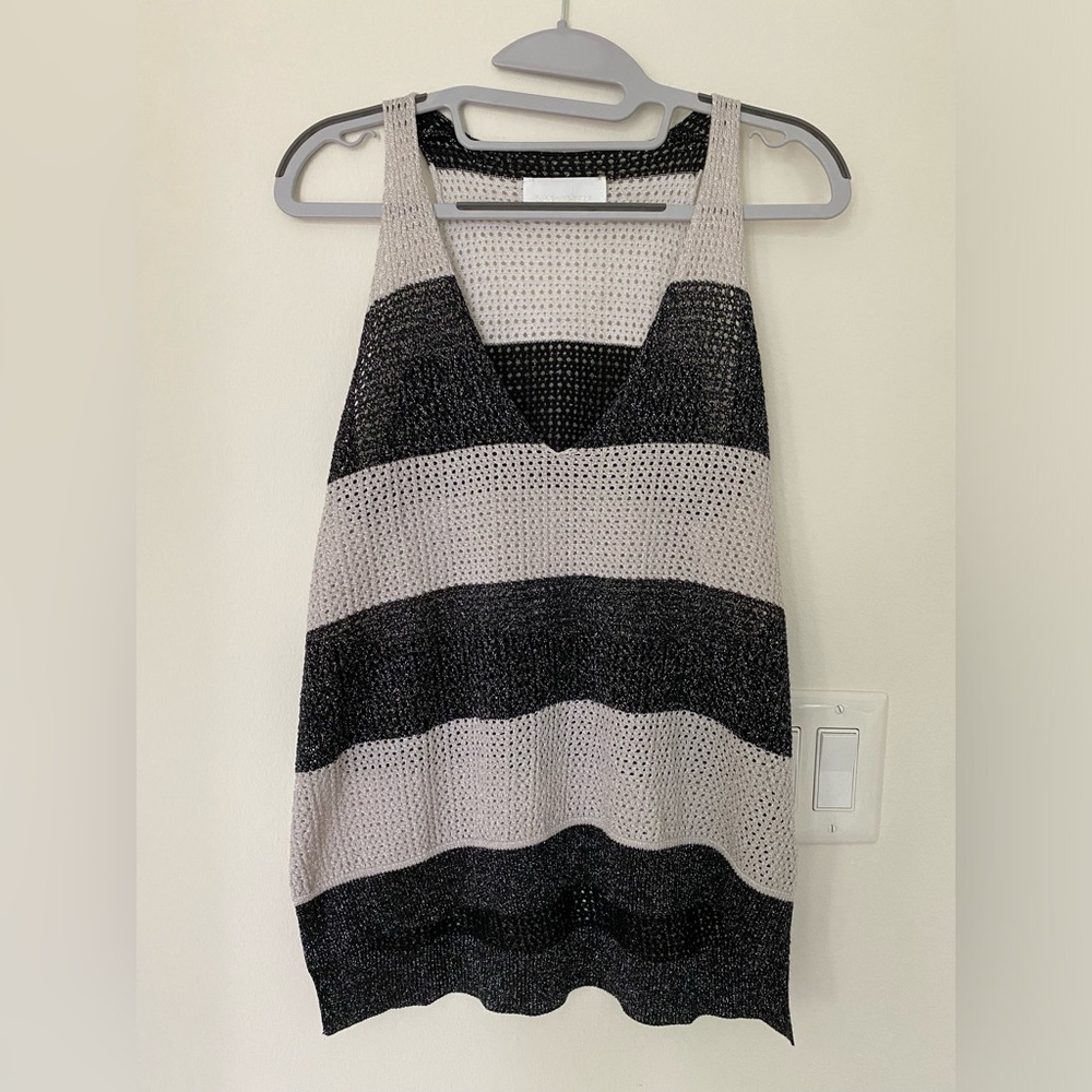 Zadig & Voltaire striped top with metallic thread (Size Small)